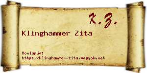 Klinghammer Zita névjegykártya